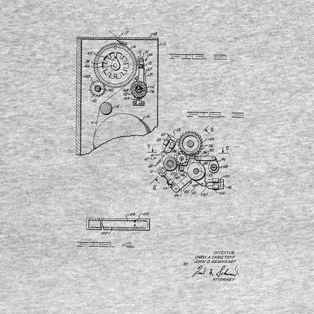 Driving and supporting means for high speed printing drum Vintage Patent Hand Drawing by TheYoungDesigns